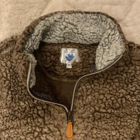 Nordic Fleece Victoria Sherpa Pullover ~ Women’s XS ~ Brown - Picture 2 of 5